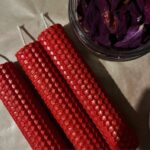 شمع ارگانیک موم عسل طبیعی استوانه ای سرخ بسته 3 عددی سایز 18