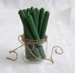 شمع ارگانیک موم عسل طبیعی استوانه ای سبز بسته 3 عددی سایز 18 - تصویر 5