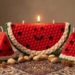 شمع موم عسل هندوانه بسته 3 عددی نیم دایره و مثلثی