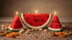 شمع موم عسل هندوانه بسته 15 عددی نیم دایره و مثلثی - تصویر 4